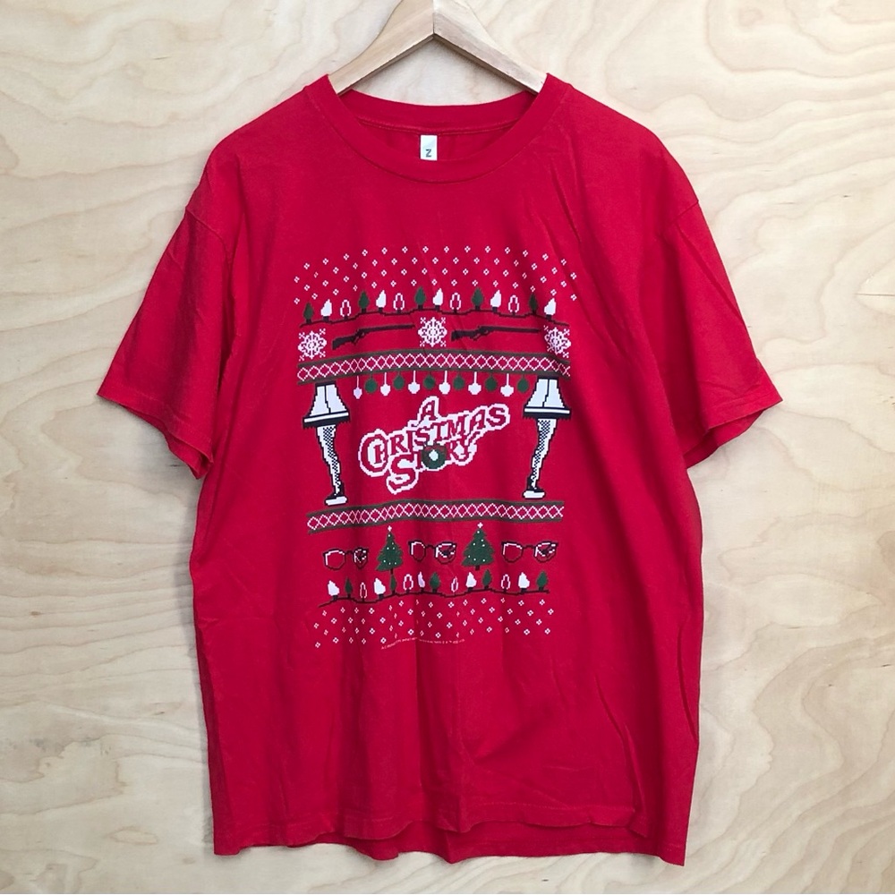 ZUNI Christmas Story Graphic T-Shirt Red Unisex Men Sz XL
